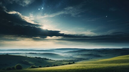 Wall Mural - landscape under the moon