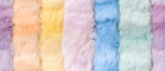 Wall Mural - Long colorful spectrum fur. Seamless background or texture.