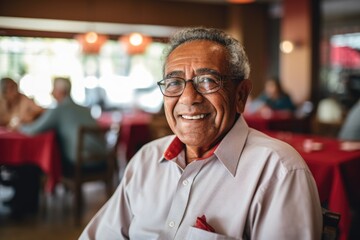 Wall Mural - Portrait of a smiling senior man in nursing home