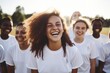 © NikoG - Group portrait of female soccer team on football field
