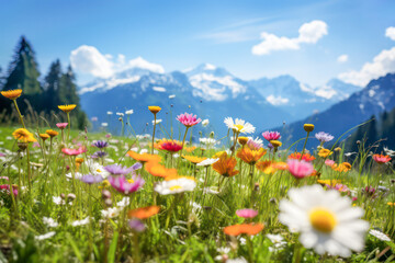 Wall Mural - Wildflower meadow in the mountains