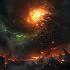 Wall Mural - Doomsday, the explosion of the sun and the destruction of the world. Generative Ai