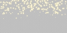 Realistic Golden Star Dust Light Effect Isolated On Transparency Grid Layer. Stock Royalty Free Vector Illustration	