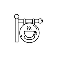 Wall Mural - Restaurant coffee signboard line icon