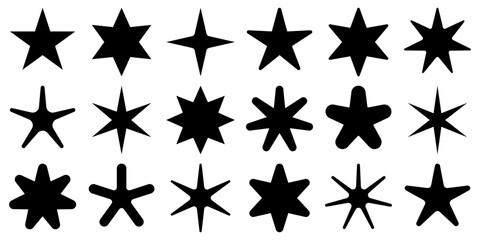 Poster - collection of simple stars in various styles