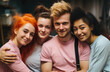 © LifeMedia - A joyful group of friends, dressed in stylish clothing, smiling and laughing together as they pose for a photo, capturing the essence of friendship, love, and fun