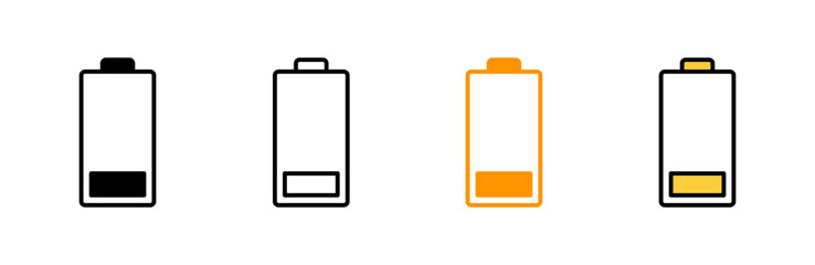 Wall Mural - Battery icon set vector. battery charging sign and symbol. battery charge level