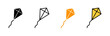 Kite icon set vector. kite sign and symbol