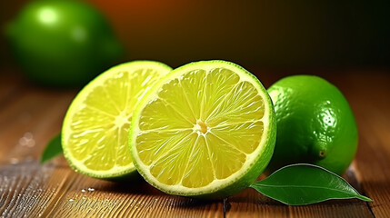 Canvas Print - Lemons on wooden background. Fresh ripe lemons on wooden table. Top view copy space. AI Generative