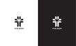 Bible and Christian cross logo. Vector graphic design