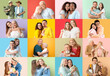 © Pixel-Shot - Collage of hugging people on color background