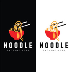 Ramen noodle logo simple noodle and bowl design inspiration chinese food template illustration