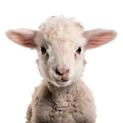 Wall Mural - Cute baby lamb isolated on transparent background