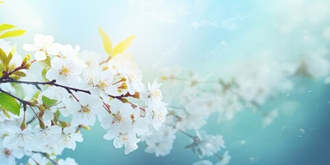 Wall Mural - Beautiful floral spring abstract background. nature summer background Blooming branches with flowers. Bright spring easter background