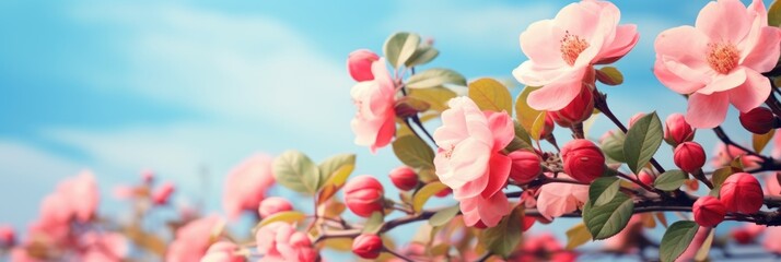 Wall Mural - Beautiful floral spring abstract background. nature summer background Blooming branches with flowers. Bright spring easter background