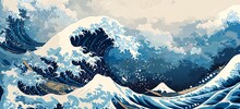 A Majestic Blue Wave With White Foam