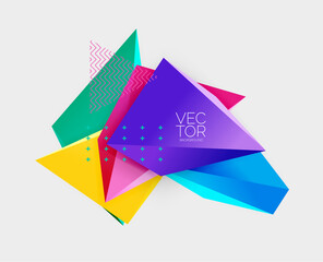 Wall Mural - Vector 3d triangles geometric abstract background
