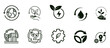 Ecological icons set, renewable energy, sustainable development and green investment concept icons collection