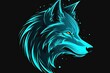 © akkash jpg - Neon Blue Wolf Logo Design Gaming | Generative Art