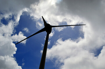 wind turbine and clouds