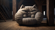 Sofa, Soft Chair In The Shape Of A Cat, Abstract Piece Of Unusual Home Furniture Modern Interior Design, Fictional Object