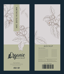 Product package template elegant handdrawn botanical decor