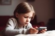 © sandra - cute kid playing games smartphone home
