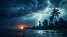 Dark Mysterious Monsoon Cyclone Storm