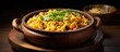 Bhagar is a traditional Indian fasting dish made with Barnyard millet rice and known as samo or sama pulao rice khichdi. It is a closeup of Maharashtrian Gujarati vrat upawas food.