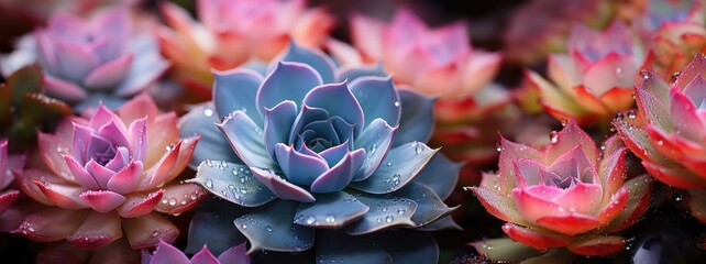 pink agave plant closeup top view