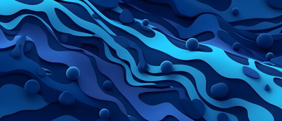 Wall Mural - blue abstract background with paper cut out concept.