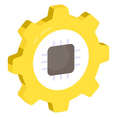 Sticker - An icon design of chip setting 

