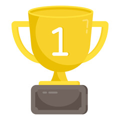 Sticker - A flat design icon of trophy cup

