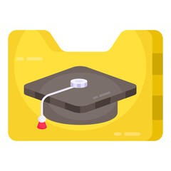 Wall Mural - Conceptual flat icon of educational folder 

