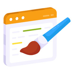 A colored design icon of web design 

