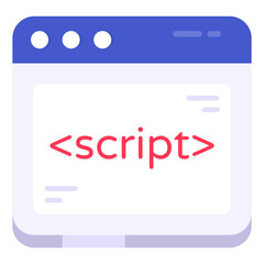 Editable design icon of web script

