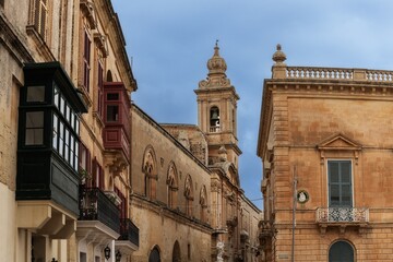 Poster - view of downtown Mdina and the belfry of the Carmellite Priory