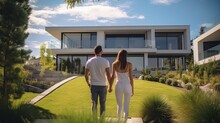 young couple buying house
