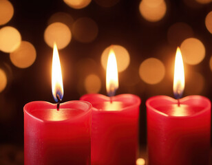 red candles on a dark background