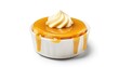 Soft caramel mousse isolated on a white background