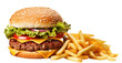 © Yeti Studio - Delicious burger and french potato fries, cut out