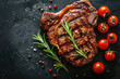 grilled beef steak on background