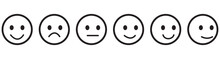 Iconic Illustration Of Satisfaction Level. Range To Assess The Emotions Of Your Content. Feedback In Form Of Emotions. User Experience. Customer Feedback. Excellent, Good, Normal, Bad, Awful.
Vector F