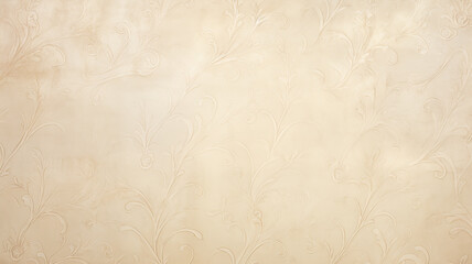 Wall Mural - beige light brown background, warm abstract floral ornament on the wall surface copy space