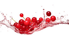 Water Dance with Cranberry Symphony isolated on transparent Background