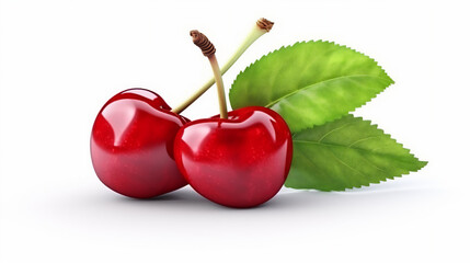 Sticker - cherry on a white background