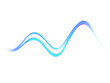 Blue wave light curve line on transparent background