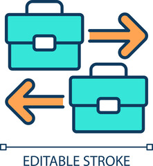 Sticker - 2D editable shift shock icon representing workplace trends, isolated simple vector, thin linear illustration.