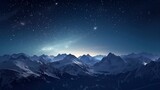 Fototapeta Góry - The Milky Way over the winter mountains landscape