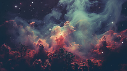 Wall Mural - Cosmic Nebula with Ethereal Colors, Suitable for Space Exploration and Sci-fi Designs